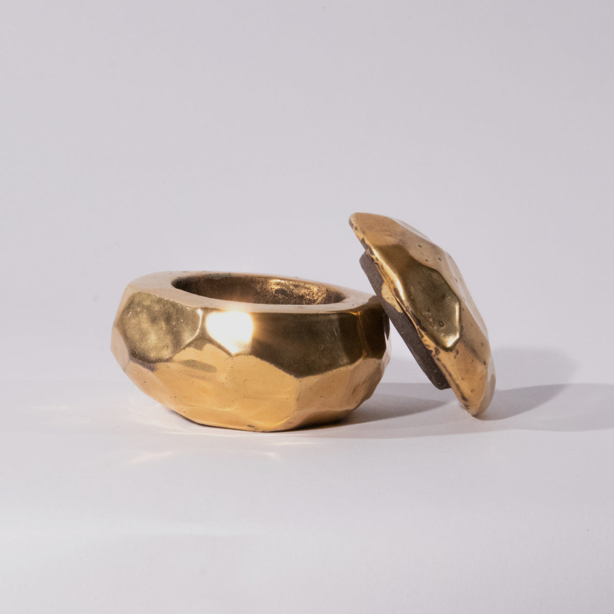 Gold frankincense burner — view