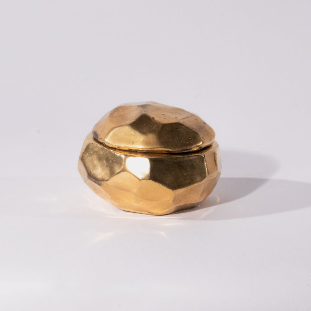 Gold frankincense burner — view